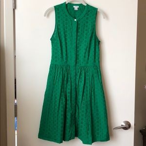 JCrew green eyelet dress